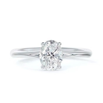 Icon Setting Solitaire Oval Diamond Engagement Ring ER-1001-OV
