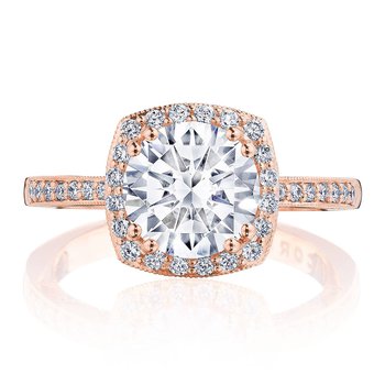 Round with Cushion Bloom Engagement Ring P1032CU