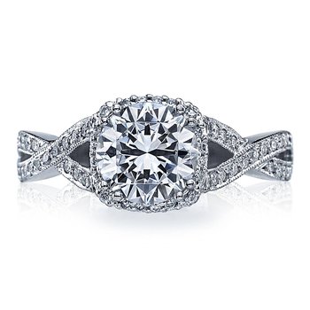 Round with Cushion Bloom Engagement Ring 2627RD