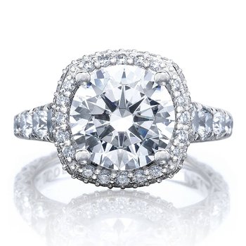 Round with Cushion Bloom Engagement Ring HT2624CU