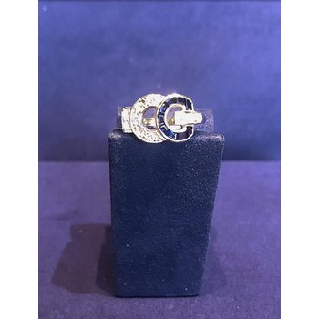 Vintage Blue Sapphire & Diamond Ring 1234