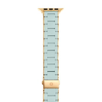 38/40/41mm and 42/44/45mm Seafoam and Gold-Tone Silicone-Wrapped Bracelet Band for Apple Watch® MS20GN246448