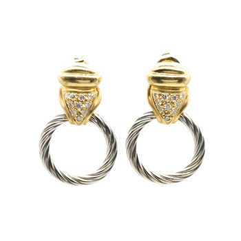 Pave Diamond Twisted Circle Earrings 377-14-19