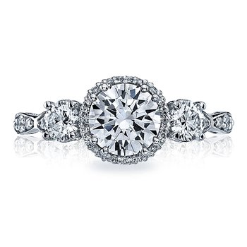 Round 3-Stone Engagement Ring 54-2RD