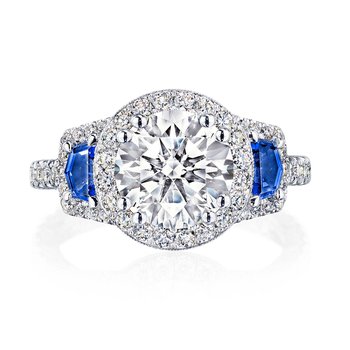 Round 3-Stone Engagement Ring HT2679RD