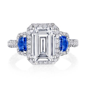 Emerald 3-Stone Engagement Ring HT2679EC