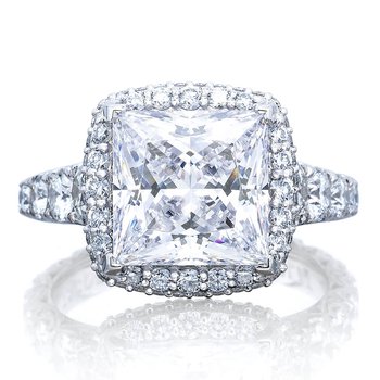Princess with Cushion Bloom Engagement Ring HT2624PR