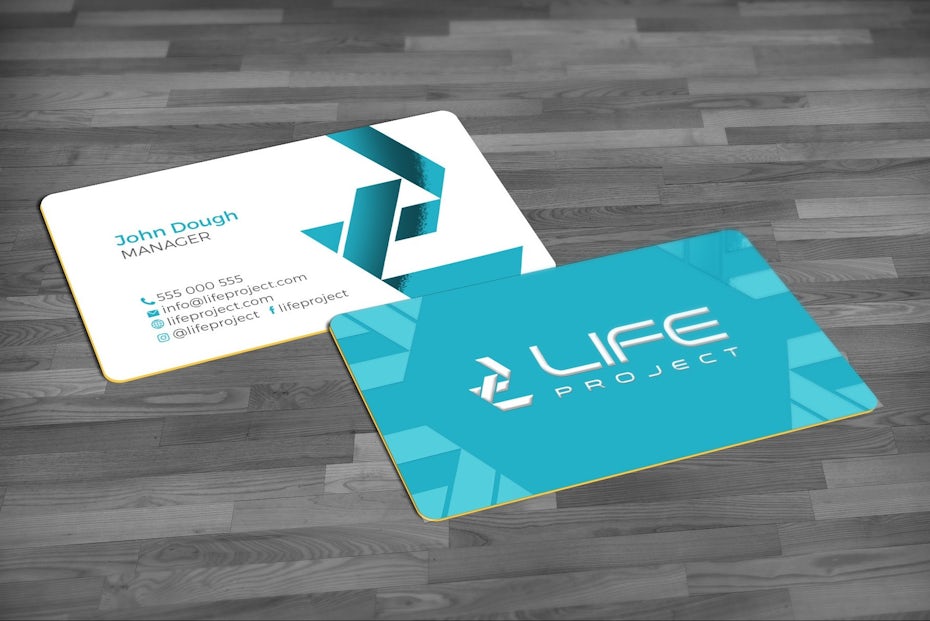 Business cards trends 2020 example: bright colors business card