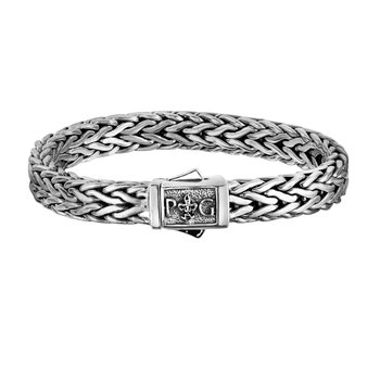 Bold Silver Woven Chain Bracelet 423-86-19