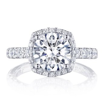 Round with Cushion Bloom Engagement Ring HT257225CU