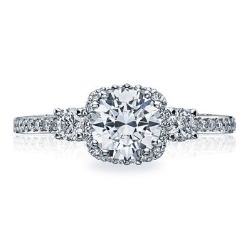 Round with Cushion Bloom 3-Stone Engagement Ring 2623RD