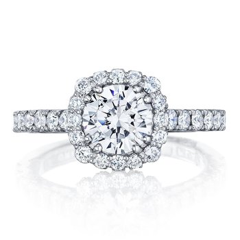 Round with Cushion Bloom Engagement Ring 37-2CU