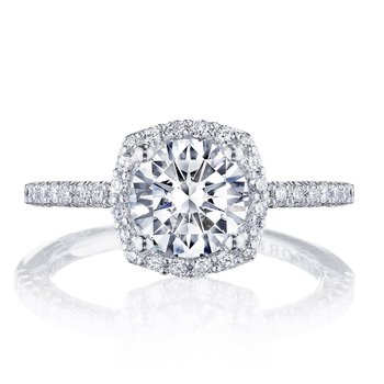 Round with Cushion Bloom Engagement Ring HT257215CU