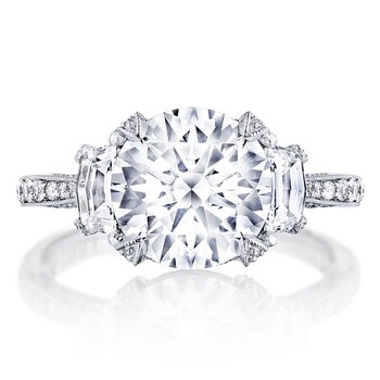 Round 3-Stone Engagement Ring HT2656RD