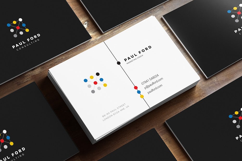 Business cards trends 2020 example: connecting dots business card