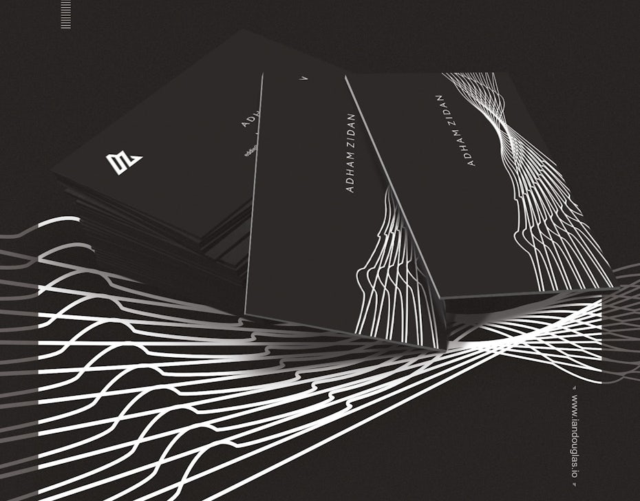 Business cards trends 2020 example: monochrome business card design