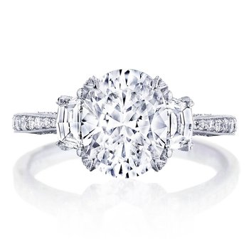Oval 3-Stone Engagement Ring HT2655OV