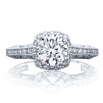 Round with Cushion Bloom Engagement Ring 2618CU