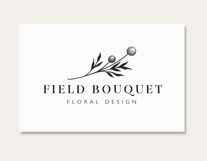 Business cards trends 2020 example: field boutique flower card