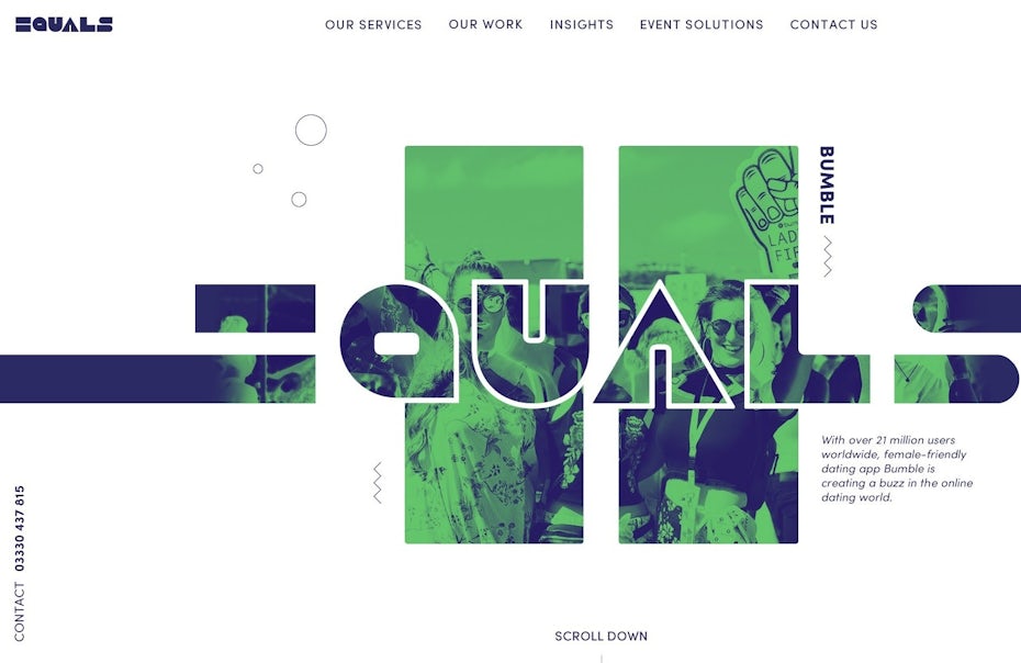 Example of 2020 web design trend of bold duotone