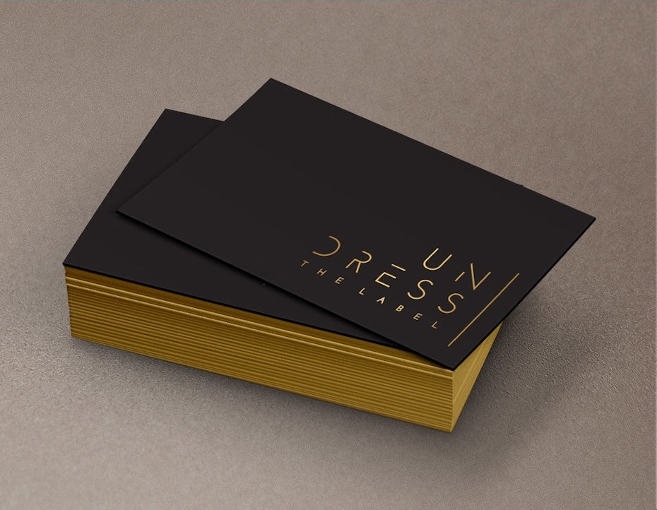 Business cards trends 2020 example: undress design label