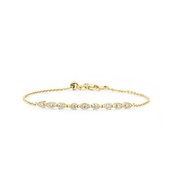 Yellow Gold Aerial Dewdrop Diamond Bracelet 380-18-755