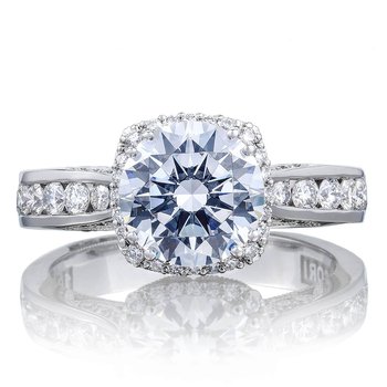 Round with Cushion Bloom Engagement Ring 2646-35RDC