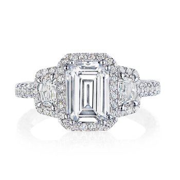 Emerald 3-Stone Engagement Ring HT2677EC