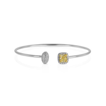 18kt White Gold Bracelet with 1CT Yellow Diamond and Diamond Accents 845-34-382