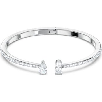 Attract cuff, Mixed cuts, White, Rhodium plated 5572664