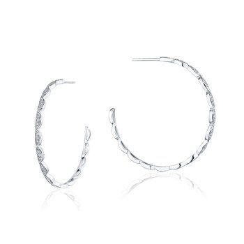 Closed Crescent Diamond Hoop Earrings SE258FW