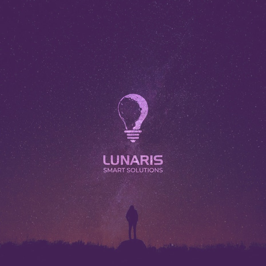 Color trends 2020 example: unique monochrome Lunaris logo