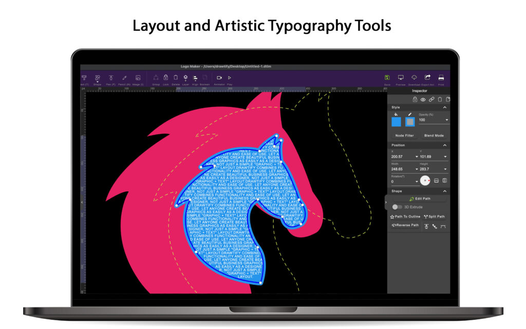 Drawtify Logo Maker & Animation layout typography