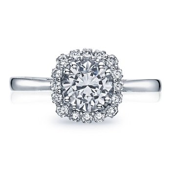 Round with Cushion Bloom Engagement Ring 55-2CU