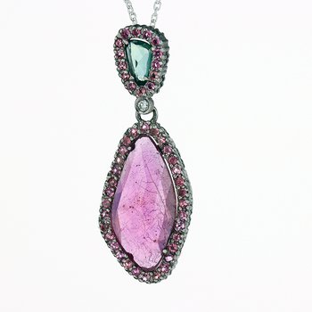 Ruby Sapphire Diamond Pendant 325-230-440
