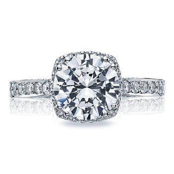 Round with Cushion Bloom Engagement Ring 2620RDLGP