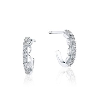 Open Crescent Diamond Huggie Earrings SE259FW