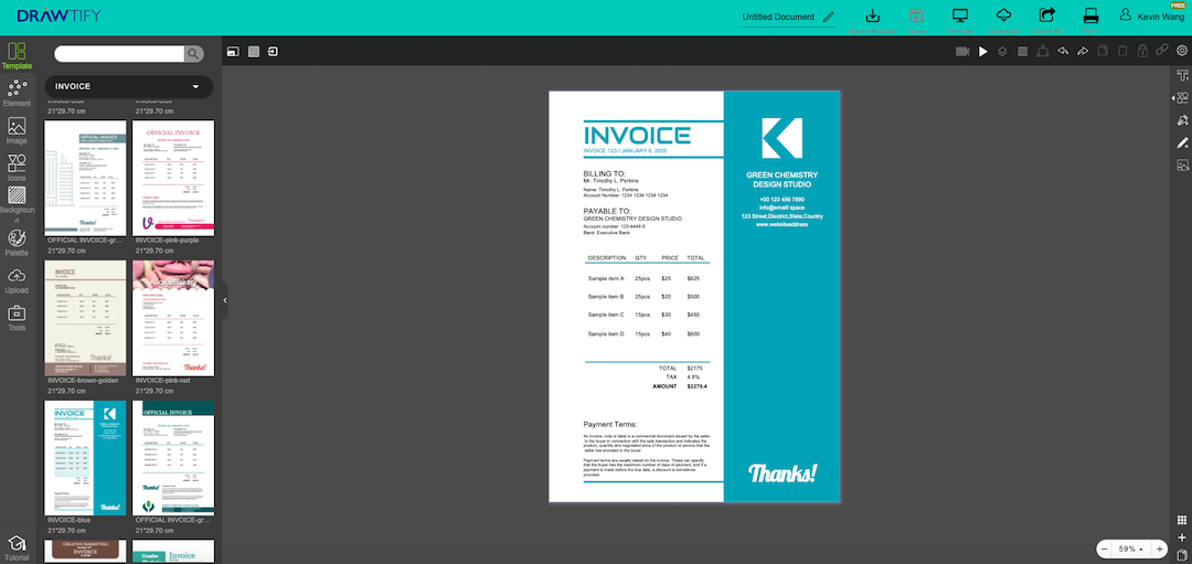 How to make invoices with Drawtify to best business image？