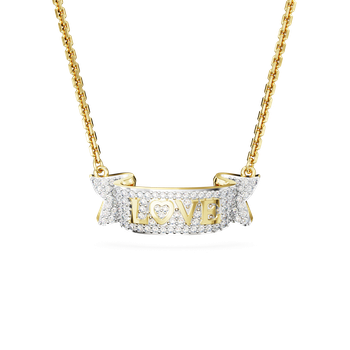 Volta Love necklace, White, Gold-tone plated 5657725