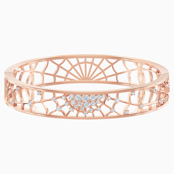 Precisely Cuff, White, Rose-gold tone plated 5496491