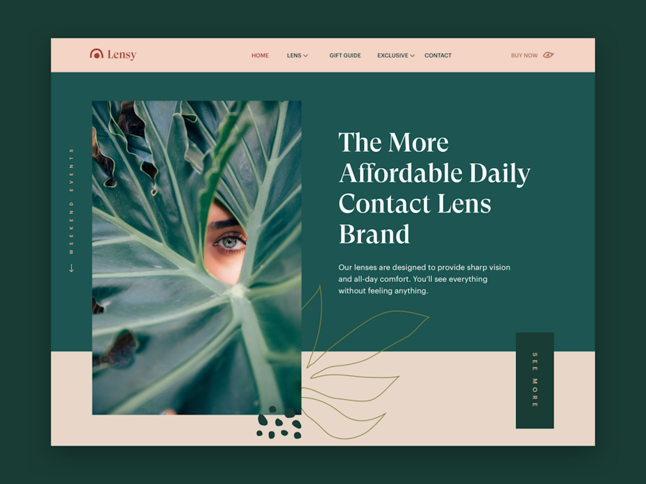 Font trends 2020 example: Serif font for a website header design