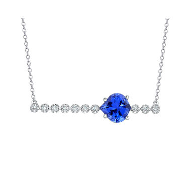 Blue Sapphire with Diamond Necklace 104-261-480