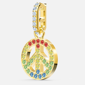 Swarovski Remix Collection Peace Charm, Light multi-colored, Gold-tone plated 5526998