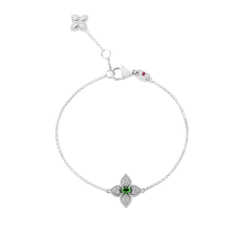 18K Diamond &Amp; Tsavorite Single Flower Bracelet 7771956AWLBT