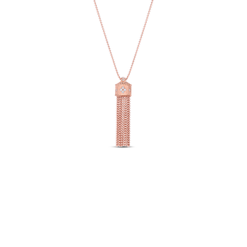 18K Gold Princess Tassel Diamond Accent Long Necklace - 18K Rose Gold 7772977AX33X
