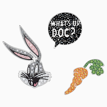 Looney Tunes Bugs Bunny Tie Pin Set, Multi-colored, Rhodium plated 5488791