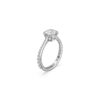 Constella ring, Set (2), Princess cut, White, Rhodium plated 5647662