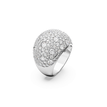 Luna cocktail ring, Moon, White, Rhodium plated 5677133