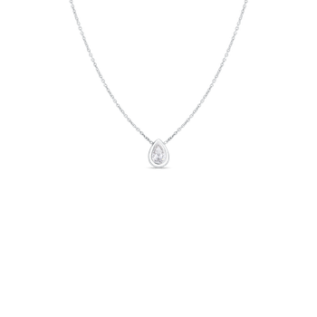 18K White Gold Tiny Treasures Diamond Pear Shape Necklace 111430AWCHX0
