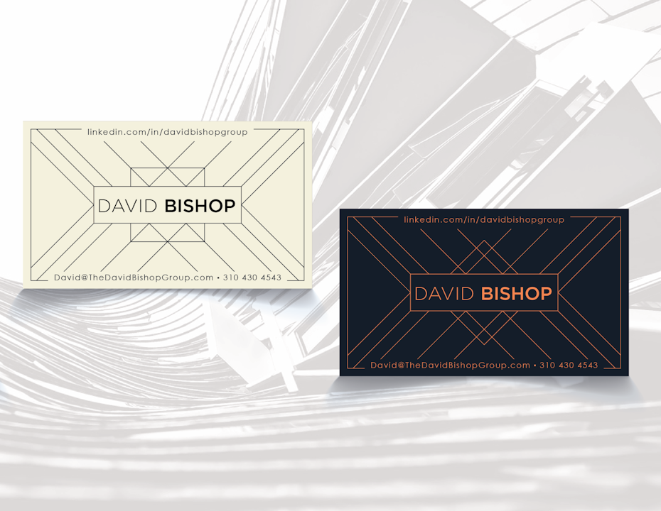 Business cards trends 2020 example: david bishop business card